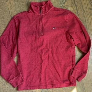 Vineyard Vines Men's Burgundy Zip-Up Sweater